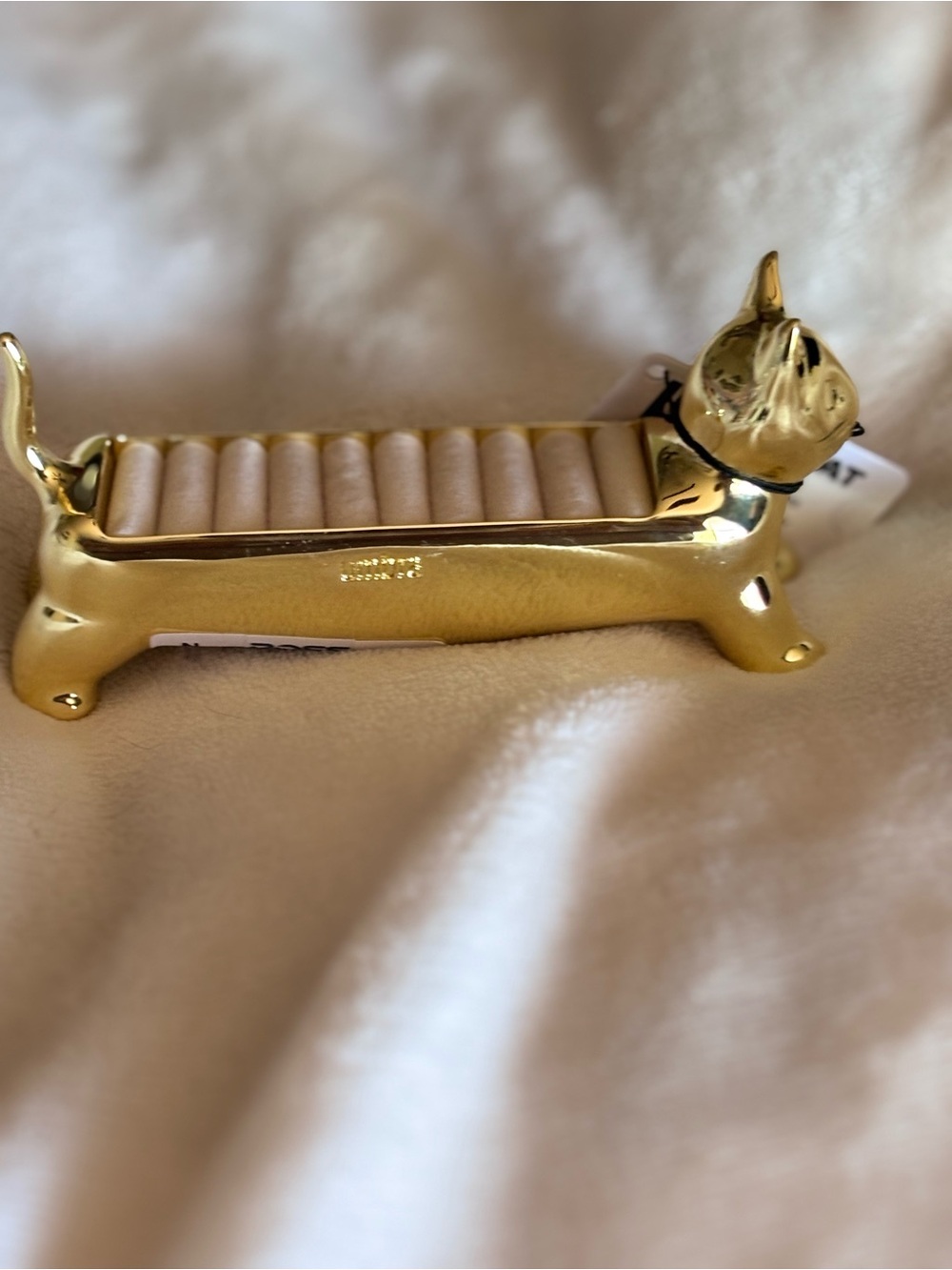 Gold Cat Ring Holder Jewelry Tray